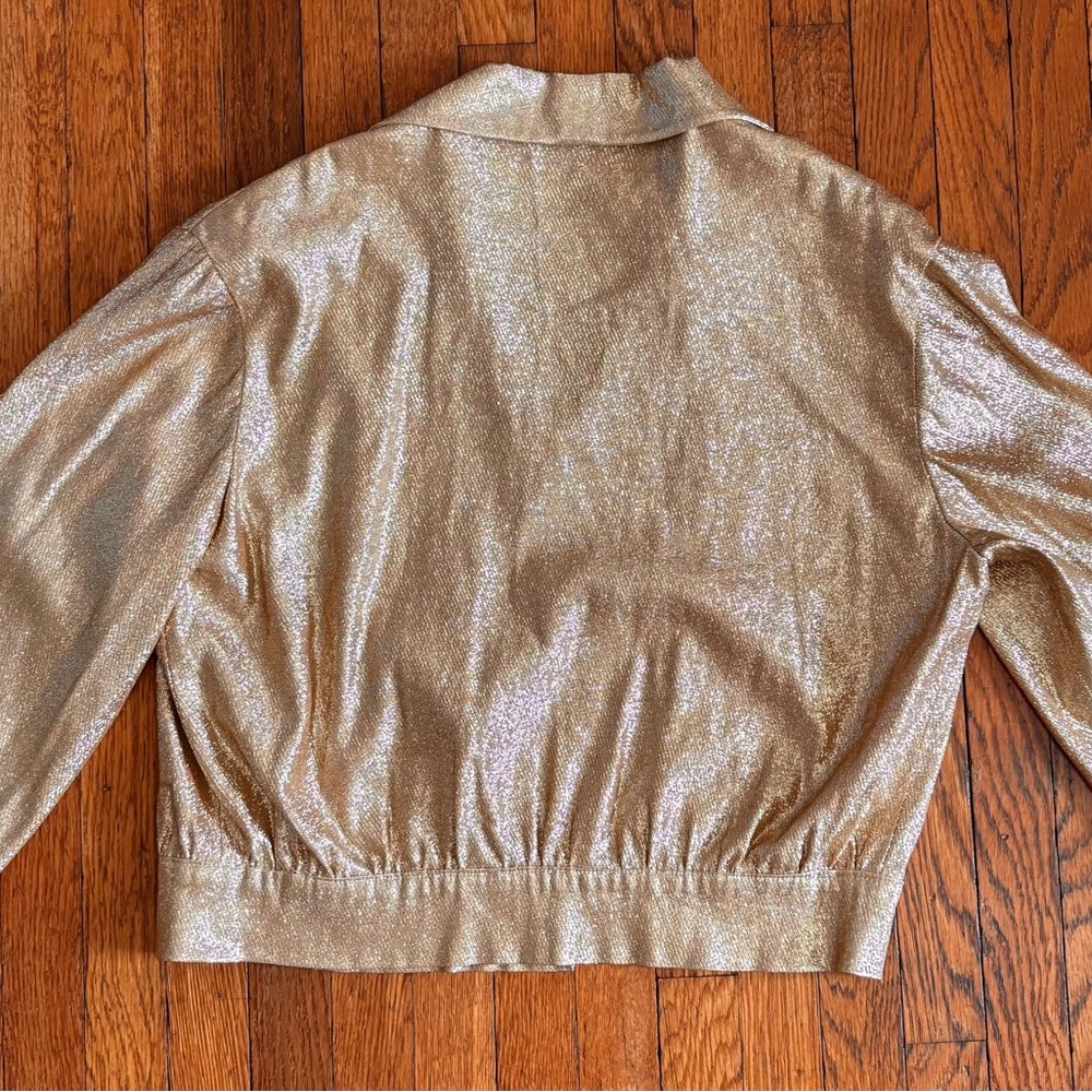 Vintage mod mad men Elegant Gold Women's cropped Jacket - Picture 6 of 6
